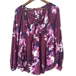 JLo purple and flower blouse size 1x